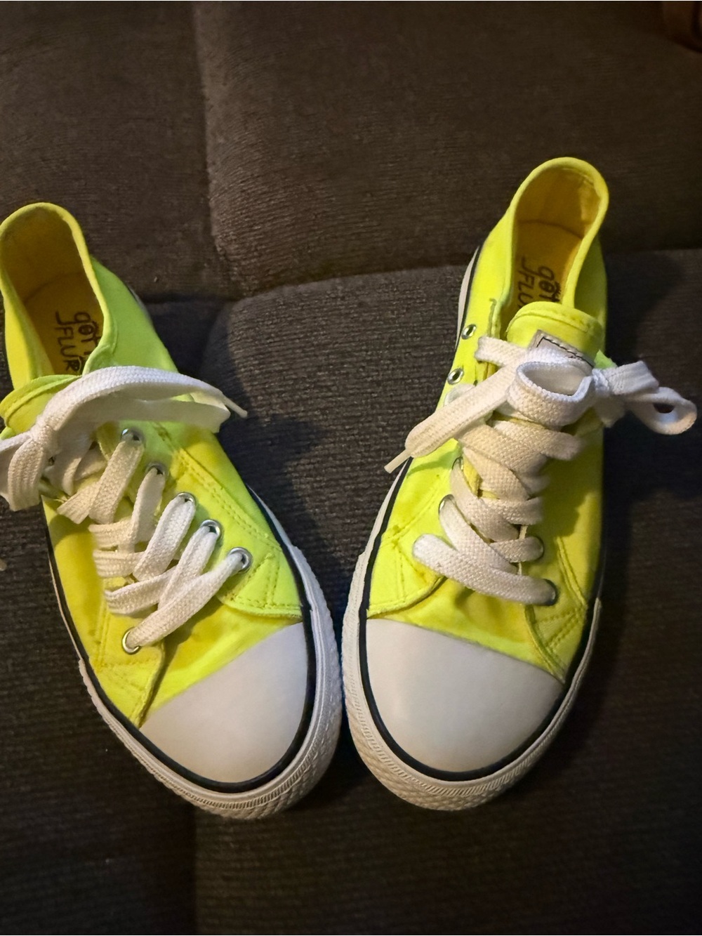Gotta Flurt neon yellow canvas low-top sneakers,